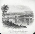 The Britannia tubular and Menai suspension bridges