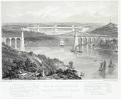 The Menai suspension and Britannia tubular bridges