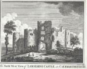 The North West View of Langharne Castle, in...