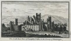 The south east view of Caerphily castle, in the...