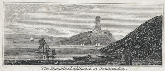 The Mumbles lighthouse, in Swansea bay