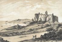  Oystermouth castle, with its village and...