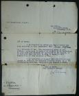 Letter informing family that Frank Hopkins, RND...