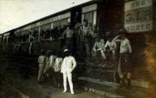 Soldiers on a train in India, Feb 1916