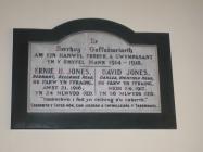 WW1 Memorial in Y Tabernacl chapel, Colwyn Bay