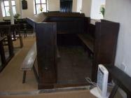 Maesyronnen chapel: family or school pew in...