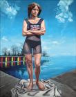 Painting of the swimmer Irene Steer 