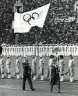 Richard Palmer carrying the Olympic flag at the...
