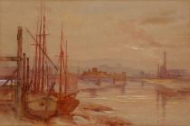 River Usk at Newport - Lister, Walter Llewellyn