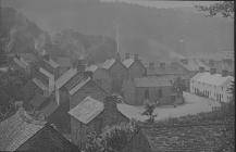 View of Llangernyw showing the Old Stag Inn yard