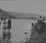 Unknown ladies by lake, circa 1930s