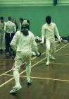 Epee bout during the Aberystwyth Fencing...