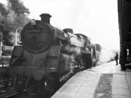 4-6-0 75002 at Lampeter Station, 13 Nov 1963