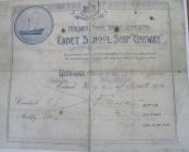 Watkin Evan Jones - Certificate from HMS Conway