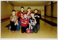 Boys at bowling alley