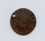 First World War I.D. tags for Mr Thomas 