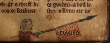 F. 71r. Man with spear