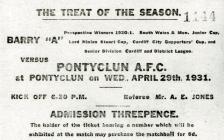 Ticket for Football Match: Pontyclun AFC v...