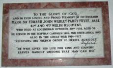 Memorial Plaque for Sir Edward J. Webley Parry...