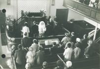 Wedding ceremony at Peniel chapel, Tremadog. 