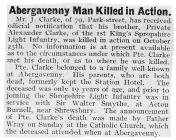 Abergavenny Man Killed in Action - Abergavenny...