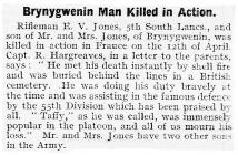 Brynygwenin Man Killed in Action - Abergavenny...