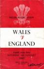 Programme: Wales v England 1965