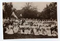 A large group of Guides on a visit to Hamburg