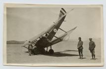 Photograph of crashed plane during WW1 training...