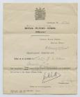 Graduation certificate from Royal Air Force of...
