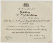 Certificate that Harold Jones was Mentioned in...