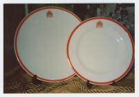 Two china plates donated to Guides Cymru...