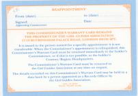 Reverse side of Commisioner warrant card signed...