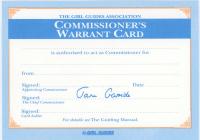 Front side of Commisioner warrant card signed...