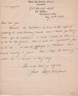 Pastor Hugh Rowlands letter to Mrs. Jose of...