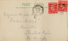 Reverse of postcard from Ship and Insurance...