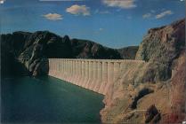 Postcard of a dam in Chubut