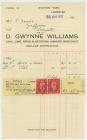 Invoice from D. Gwynne Williams, Lampeter