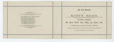 Memorial Card for Kitty Rees