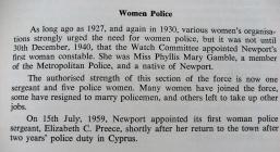 Newport Borough Police women