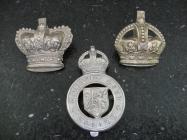 Three Cardiff Police cap badges
