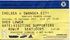 Ticket, v. Chelsea, September 2011