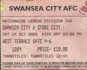 Ticket, v. Stoke City, October 2000