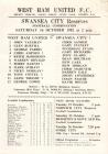 Programme cover, v. West Ham, October 1982