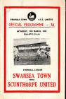 Programme cover, v. Scunthorpe United, March 1960