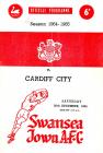 Programme cover, v. Cardiff, December 1964