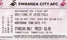 Ticket for Swansea City Division Three Play Off...