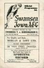 Football Programme - Swansea Town versus...