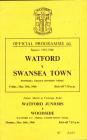 Football Programme  - Watford versus Swansea Town
