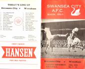 Football Programme  - Swansea City versus Wrexham